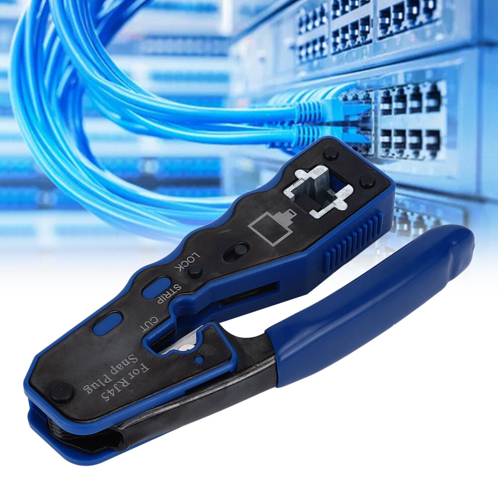 8P Crystal Head Crimping Pliers, Network Cable Stripper, Blue/Black 6941375705821