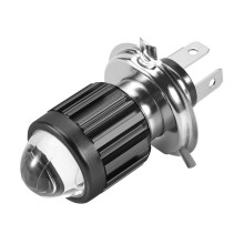 H4 Motorcycle LED Projector Headlight Bulbs Dual Colors White Yellow ATV Scooter E-Bikes Light Lamp