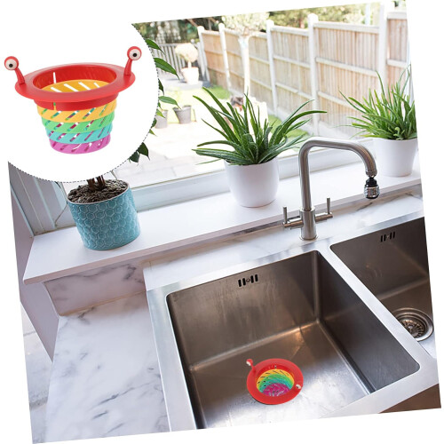 Wide Rim Kitchen Sink Strainer, Durable Plastic Drain Basket, Prevent Clogs, Easy Waste Separation 2