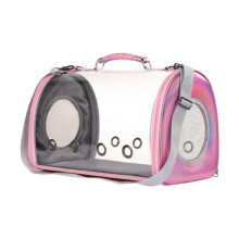 Cat carrier bag for outings and travel, pet shoulder bag, pink