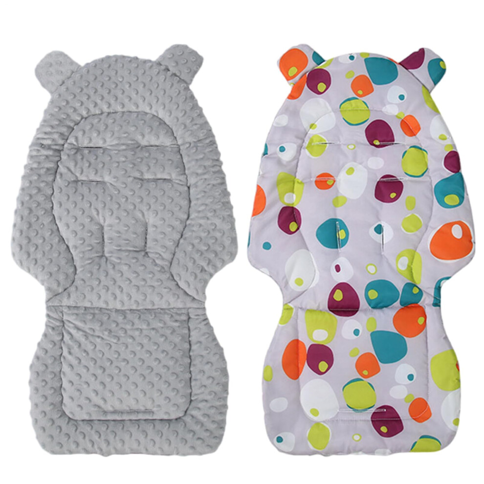Pram Mat 40x80 Cm DoubleSided Pushchair Seat Pads Thickened Reversible Insert Breathable Side Design All Year Use Gray