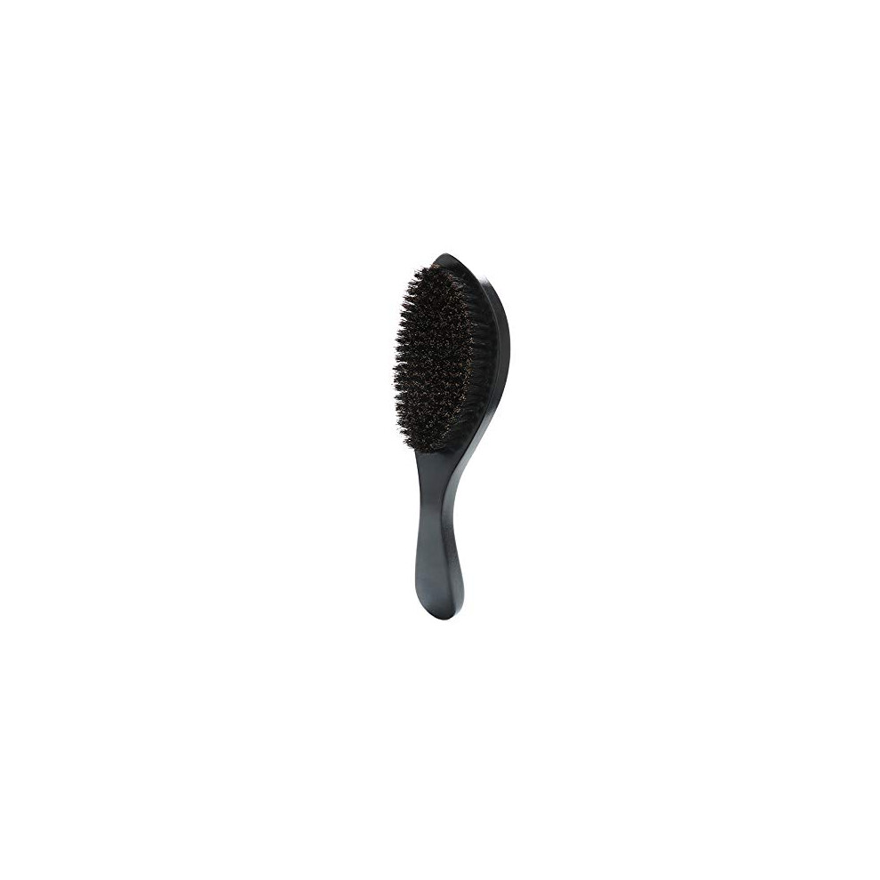 Curved Boar Bristle Wave Brush with Wooden Handle for 360 Waves and Deep Wave Enhancement