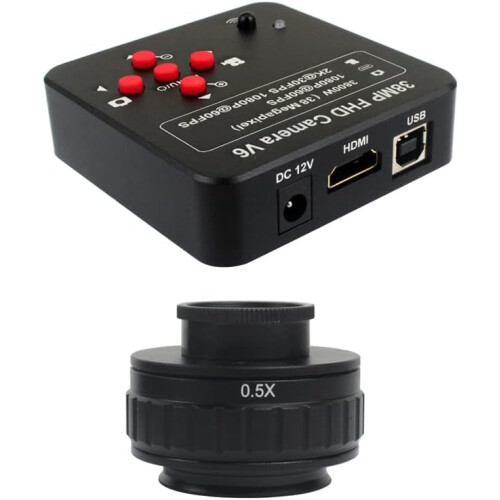 CMount Lens Adapters Set For Trinocular Microscope, 25mm Interface, 0.35X 0.5X 1X, Camera Compatible Variant 0.5X 2