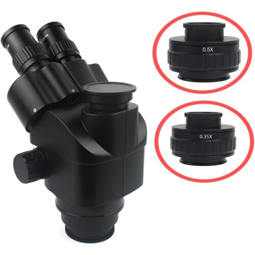 CMount Lens Adapters Set For Trinocular Microscope, 25mm Interface, 0.35X 0.5X 1X, Camera Compatible Variant 0.5X 1