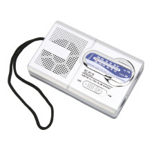 Multifunctional AM/FM Pocket Radio in Silver Grey for Easy Portability