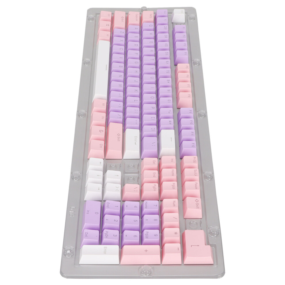 107 Key Keycaps - Fit 61/87/104 Mechanical Keyboards Pink/Purple/White 7661375708460