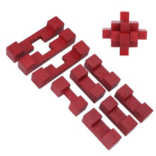 Giocattolo in legno intelligente per l'allenamento puzzle a incastri e lucchetto