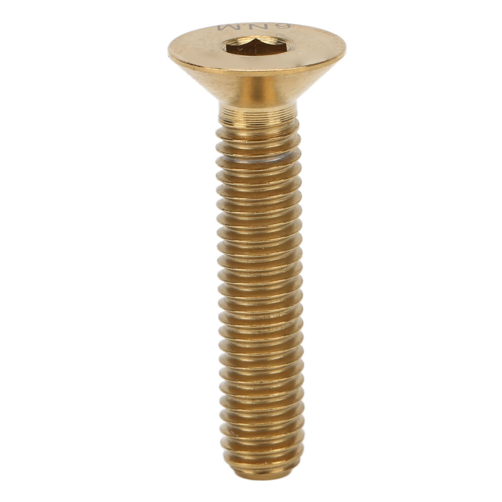 M6x30mm Titanium Alloy Bike Stem Bolt Screw In Gold - Rust Proof 4991375708843