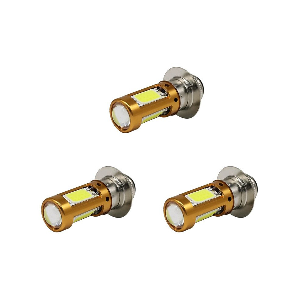 3X H6m Px15d P15d Led Motorcycle Heads Hi-Lo Bulb For Motorbike Scooter Moped 1500Lm 12-30V Light/White 6131324448781