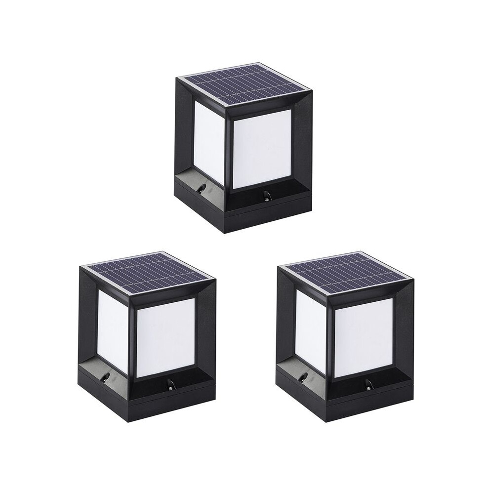 3X Led Solar Column Head Solar Powered Pillar Lamp Outdoor Waterproof Wall 10Cm Light 6033001562400
