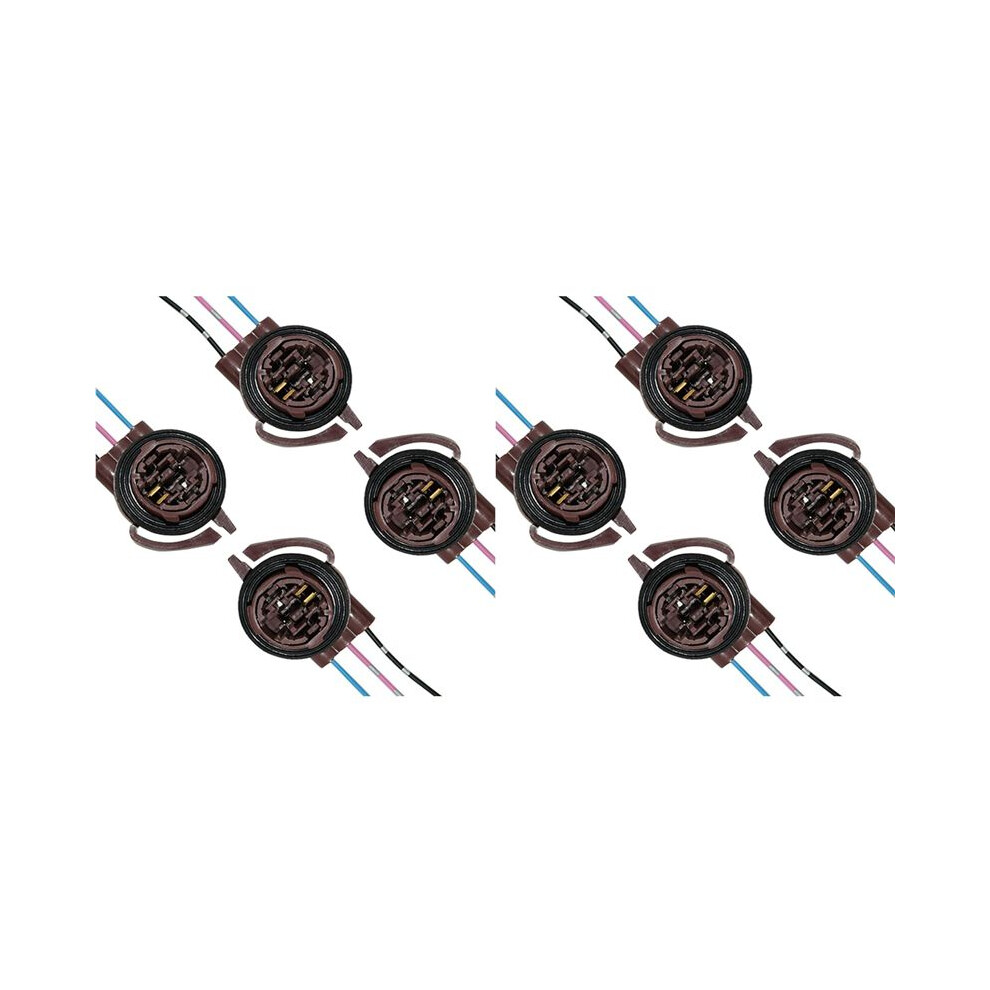 8Pcs 3157 Pre-Wired Harness Sockets, Car Led Bulbs Socket Adapters, Bulb Pigtail Socket Plug Connectors 6132083872084
