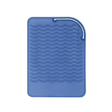 Curling Iron Heat Protection Mat Silicone Travel Mat Case For Hair Straightener Crimper Blue