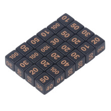 Set di dadi in acrilico polyedrico D6 da 14mm, 24 pezzi, equilibrati e impermeabili