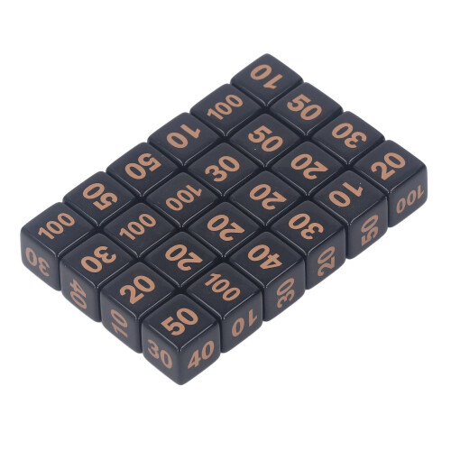 24pcs Acrylic D6 Polyhedral Dice 14mm Waterproof Balanced for Table Games