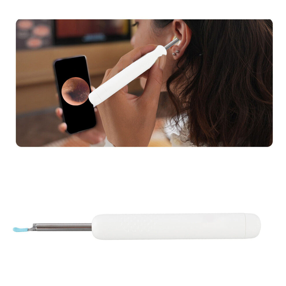 Wireless Ear Wax Removal Tool 1080P Camera 6LED Waterproof White