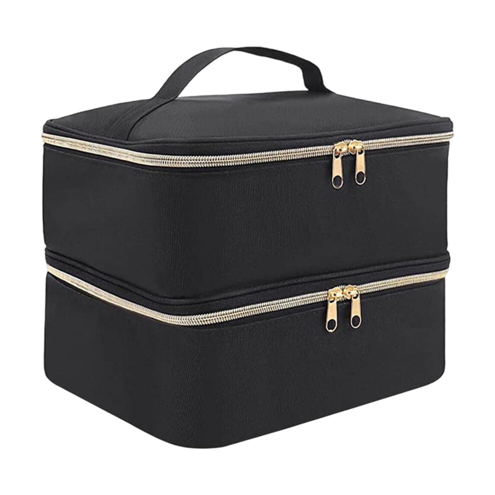 Nail Polish Storage Case with Padded Compartments, Adjustable Dividers and Dual Carrying Design