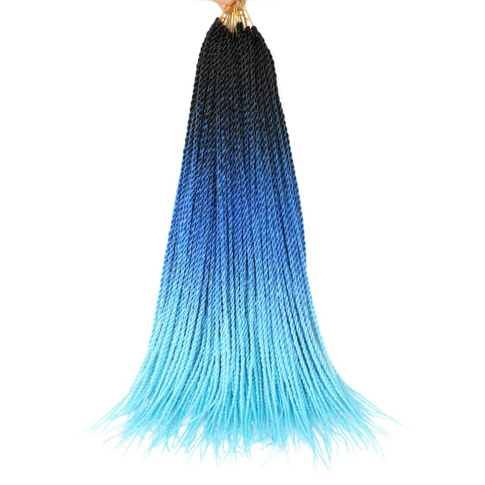 Unisex 24Inch Ombre Box Braids Crochet Hair Long Prelooped Crochet Braids Synthetic Braiding Hair Extensions For Women