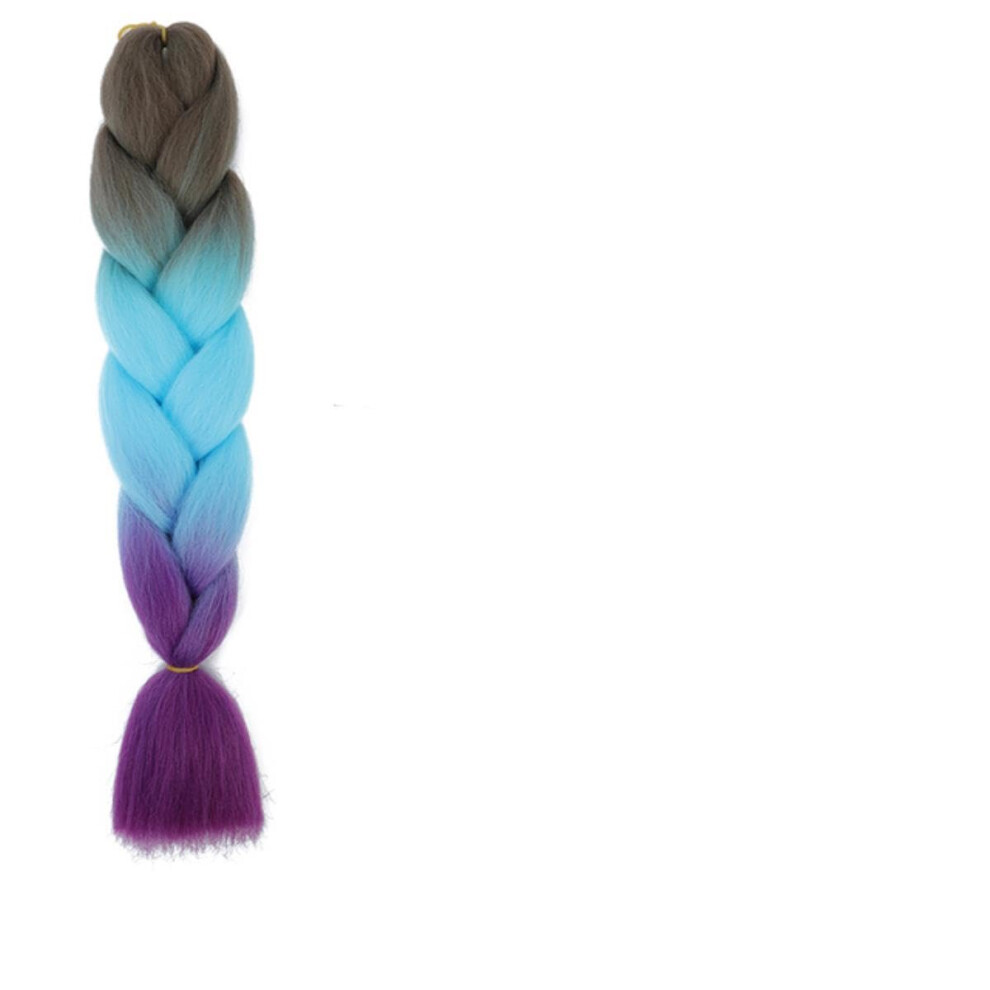 Unisex Pink Gradient 24Inch Jumbo Hair For Braids Ombre Braiding Hair Extensions Synthetic Jumbo Braids Blonde T1b/Silver Gray