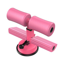 Sit Up Exercise Equipment Adjustable Training Aid With Foam Support Core Abdominal Bar Pink Steel Rubber Base 1310g