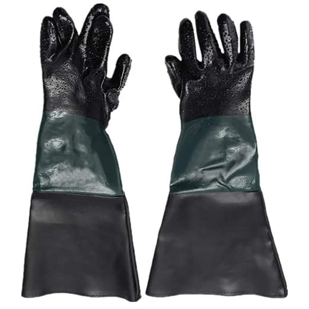 Rubber Sandblasting Gloves - 60Cm Safety Work Gloves For Labour Protection, Durable Replacement Gloves For Sandblasting 9382693261571