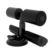 Ab Machine Suction Cup Sit Up Bar Floor With Foot Holder Abdominal Curl Trainer Black