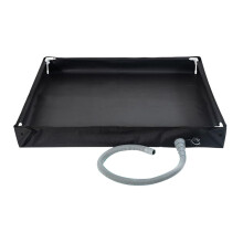 Camping Shower Tray - Foldable Water Bucket with Low Drainage, Portable Basin for Travel, Beach, Bathroom, Black