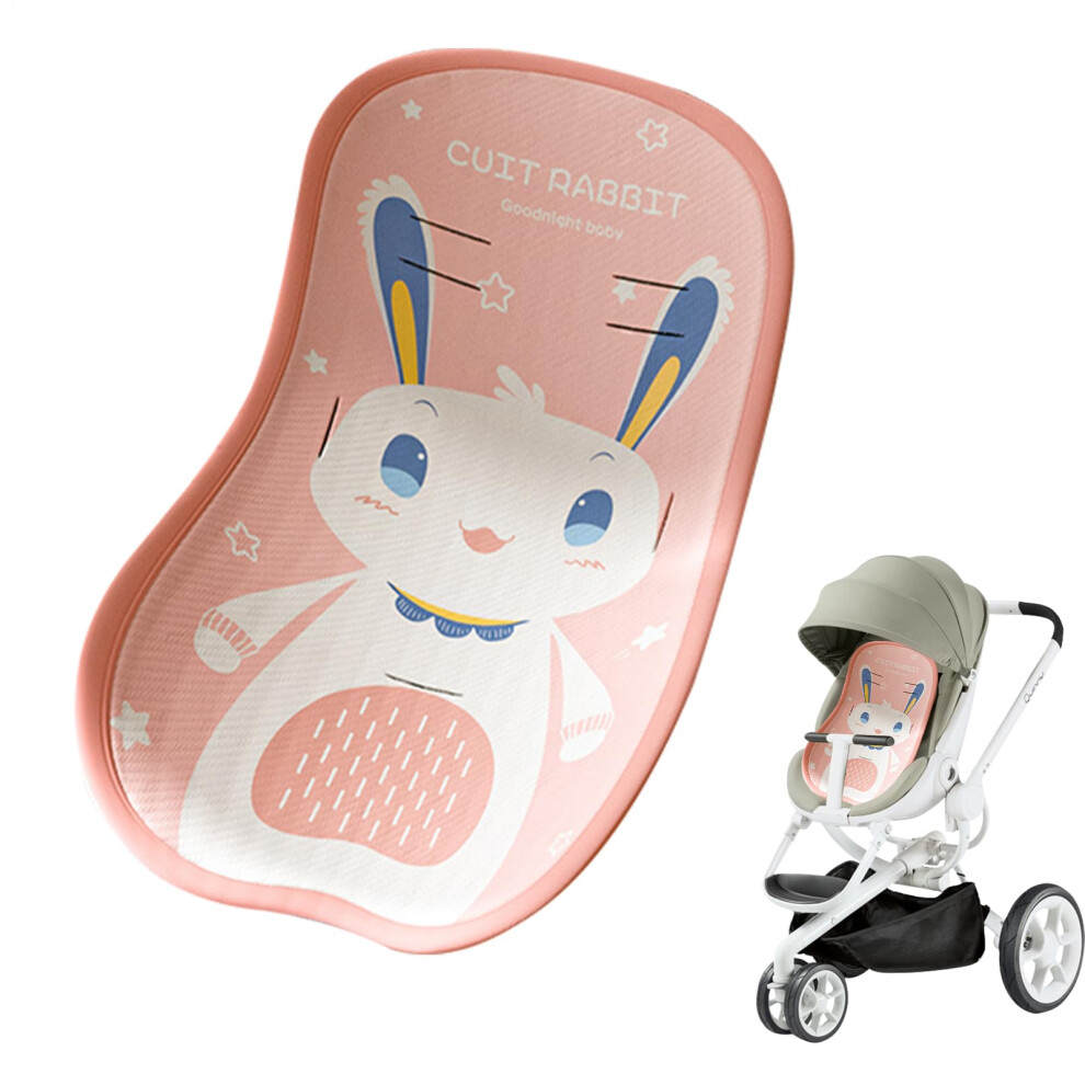 Car Seat Cooler Pad Baby Ice Cushion, Double Hook Fixation, Stroller Pram Push Chair Compatible Pink