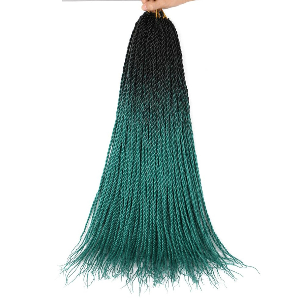 Unisex 24Inch Ombre Box Braids Crochet Hair Long Prelooped Synthetic Crochet Braids Extensions For Women And Girls