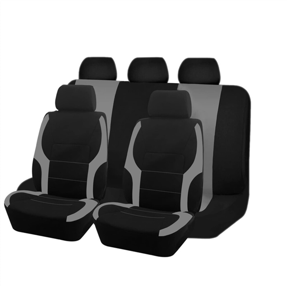 Universal Car Seat Covers For Cars Trucks Suvs, Breathable Polyester, Airbag Compatible, Set Gray 9199774091916