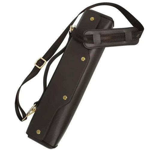 Waterproof Flute Case with Adjustable Shoulder Strap Fits 17Hole Flute Storage Bag Brown