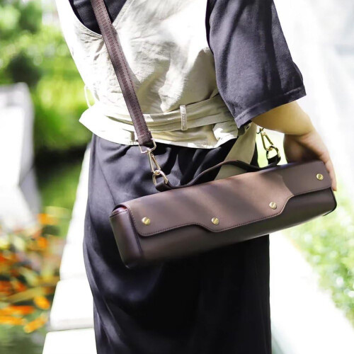Waterproof Flute Case with Adjustable Shoulder Strap Fits 17Hole Flute Storage Bag Brown 1