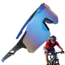 Cycling Sunglasses, Interchangeable Lens Glasses, Unisex Eyewear For Hiking And Running, Fishing And Driving, Blue