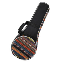 Ethnic Style Mandolin Gig Bag Backpack with Thick Padded Protection and Large Front Pocket for Travel