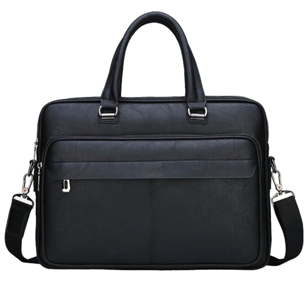 Laptop Bag With Splashproof Design, Large Capacity Notebook Handbag For Documents And Laptops, Black 9382693263469