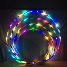 LED Weighted Hula Hoop with MultiColor Lights Waist Massage Design for Adult Fitness Training