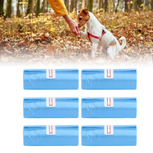 6 Rollen auslaufsichere, dicke blaue Hunde-Kotztüten, tragbar