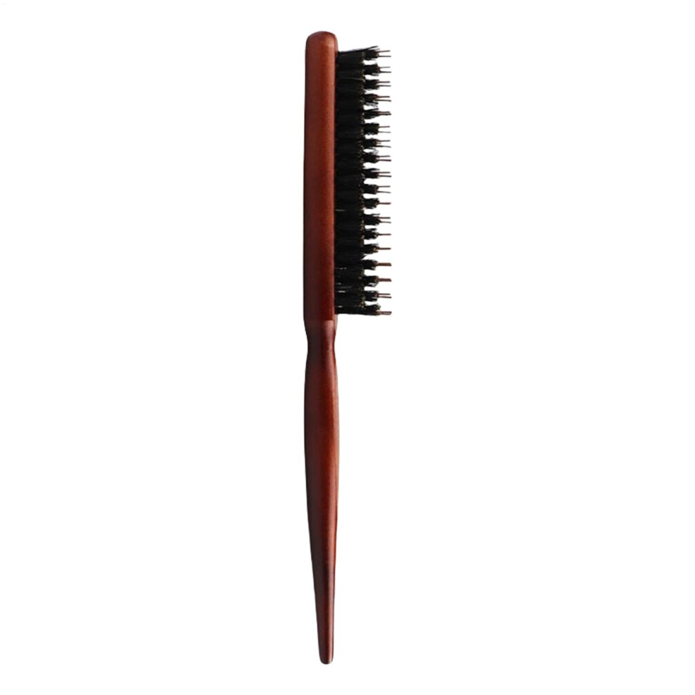 Boar Bristle Hair Brush for Fine Hair, Soft Detangling, Reduces Frizz, Enhances Shine, Wooden Handle