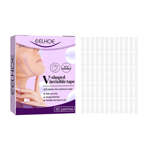 Invisible 60Pcs V-shaped Face Tape by EELHOE 0.02mm Elastic Sweatproof 2
