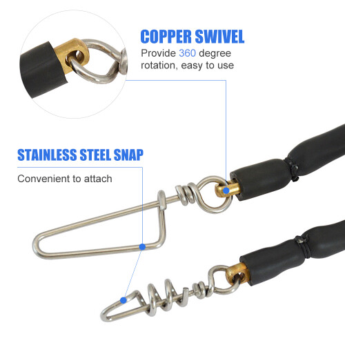Speerfischerei Latex Bungee Stoßdämpfer, 13,5 cm, Edelstahl 1
