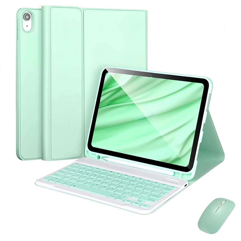Case With Keyboard For Tablet Air 13Inch M2 M3 2024 2025 With Mouse Bluetooth Keyboard Pencil Holder 7Th Gen Green 9347817630206