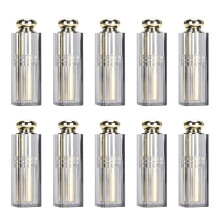 Tube transparent lisse pour gloss à lèvres maison avec applicateur mousse, pot de baume à lèvres rechargeable, bouchon doré, facile à utiliser