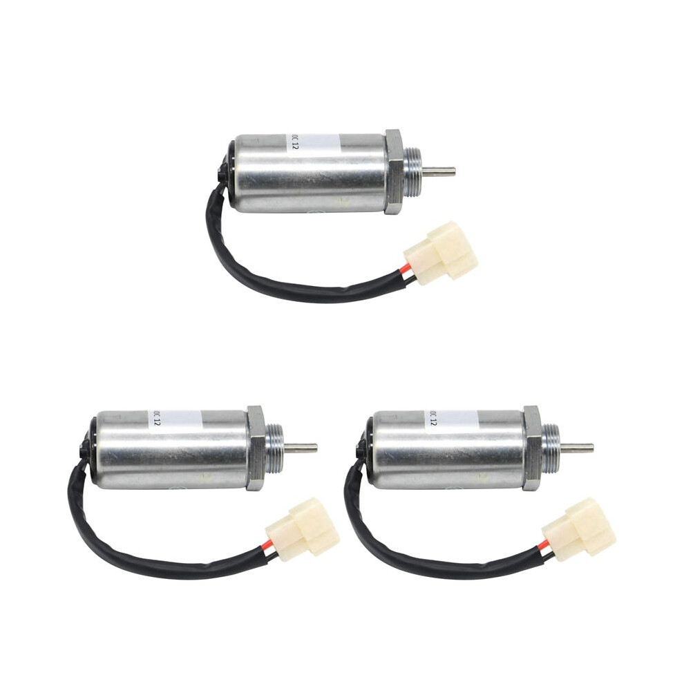 3X Excavator Engine Stop Solenoid For Ex400 3Ld1 3Ld2 4Le1 12V 897329-5680 8973295680 4711793195267