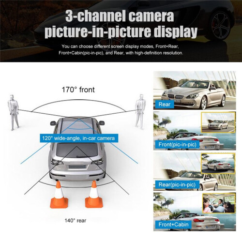 4 Inch Touch Screen Car DVR 1080P Dash Cam Front Inside Camera Night Vision Loop Recording G-Sensor(A) 1