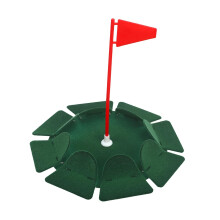 Practice Putting Cup Putter With Flag, Red Flag, Flocking Surface, Hole Disc For Office Or Outdoor Golf Putting Green