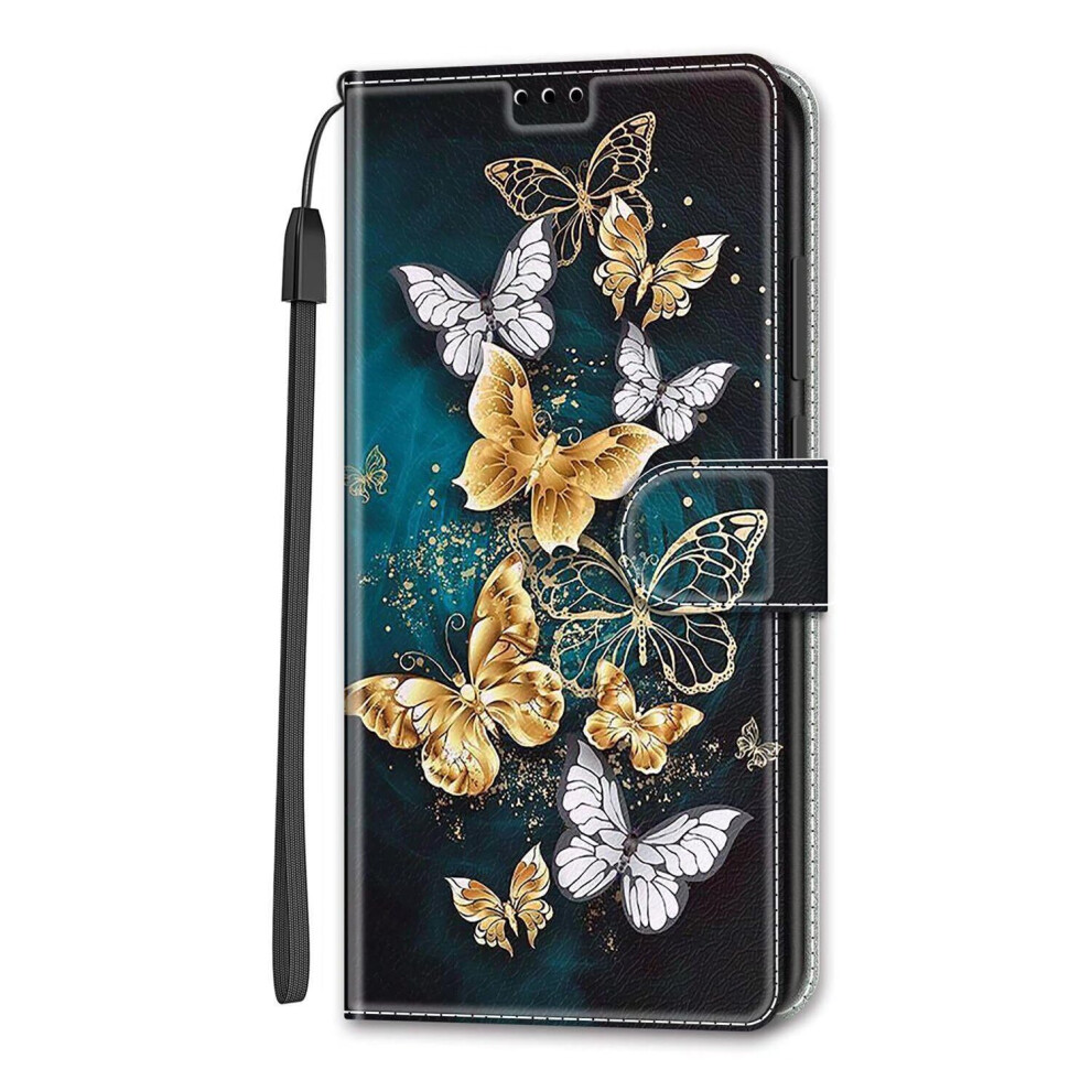Wallet Case For Samsung Galaxy S23 Fe Leather Flip Cover With Card Slot Id Holder Kickstand Butterfly Gold 9347817631326