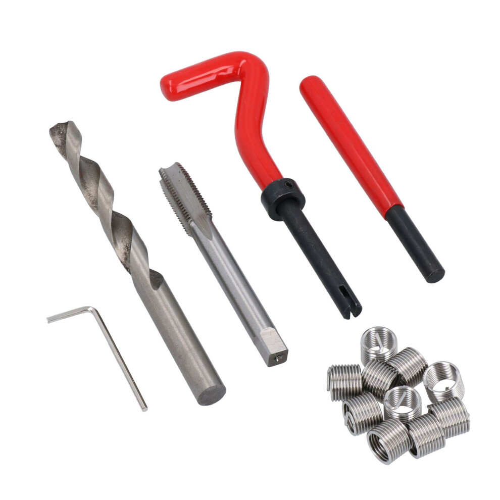 M10 X 1.25Mm Thread Kit Tool Set For Helicoil Restores Damaged Threads 15Piece 9382693266903