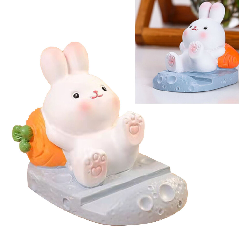 Cute Bunny Resin Cell Phone Stand For Desk And Car Decoration 4151375730170