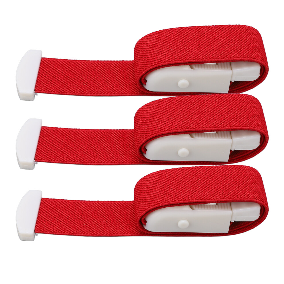 Red 3Pcs High Elasticity Emergency Tourniquets For Outdoor First Aid & Rescue