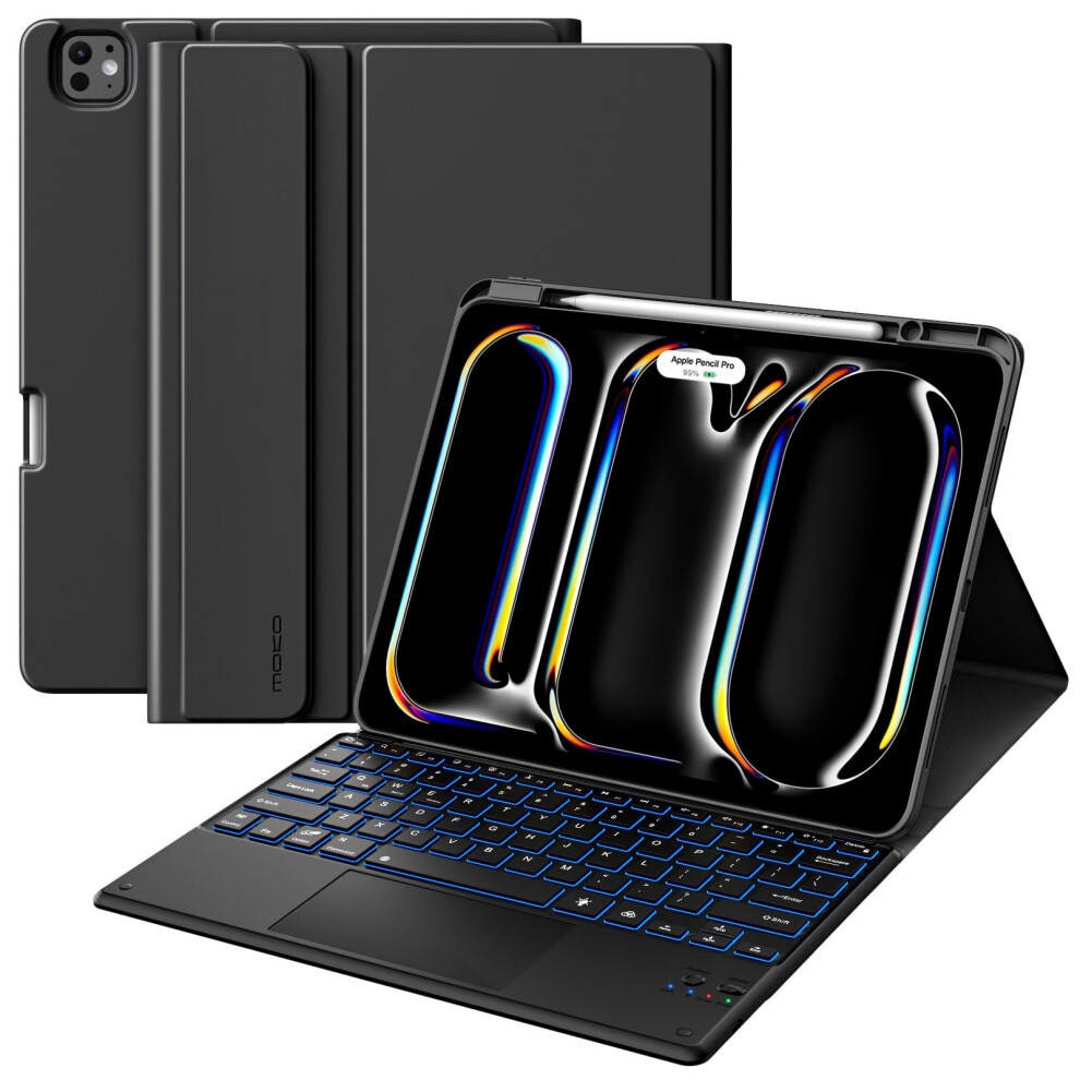 Magnetic Keyboard Case With Trackpad Backlit Keys And Pencil Holder For Ipad Pro 13 Inch 2024 M4 9382693268891