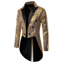 Men's Sequin Jacket Regular Fit Wedding Blazer Slim Fit Tuxedo Glitter Gold Vintage Style Size S